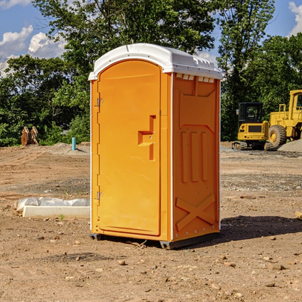 how often are the portable restrooms cleaned and serviced during a rental period in Tyro North Carolina